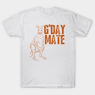 Australia G'Day Mate Funny Kangaroo Australian Symbol T-Shirt